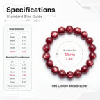 Premium Red Lepidolite Beaded Bracelet | Hand-Polished Natural Gemstone Jewelry for Love & Harmony