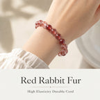 Premium Red Rabbit Hair Quartz Beaded Bracelet | Hand-Polished Natural Gemstone Jewelry for Energy & Radiance