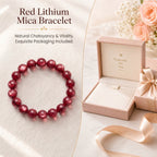 Premium Red Lepidolite Beaded Bracelet | Hand-Polished Natural Gemstone Jewelry for Love & Harmony