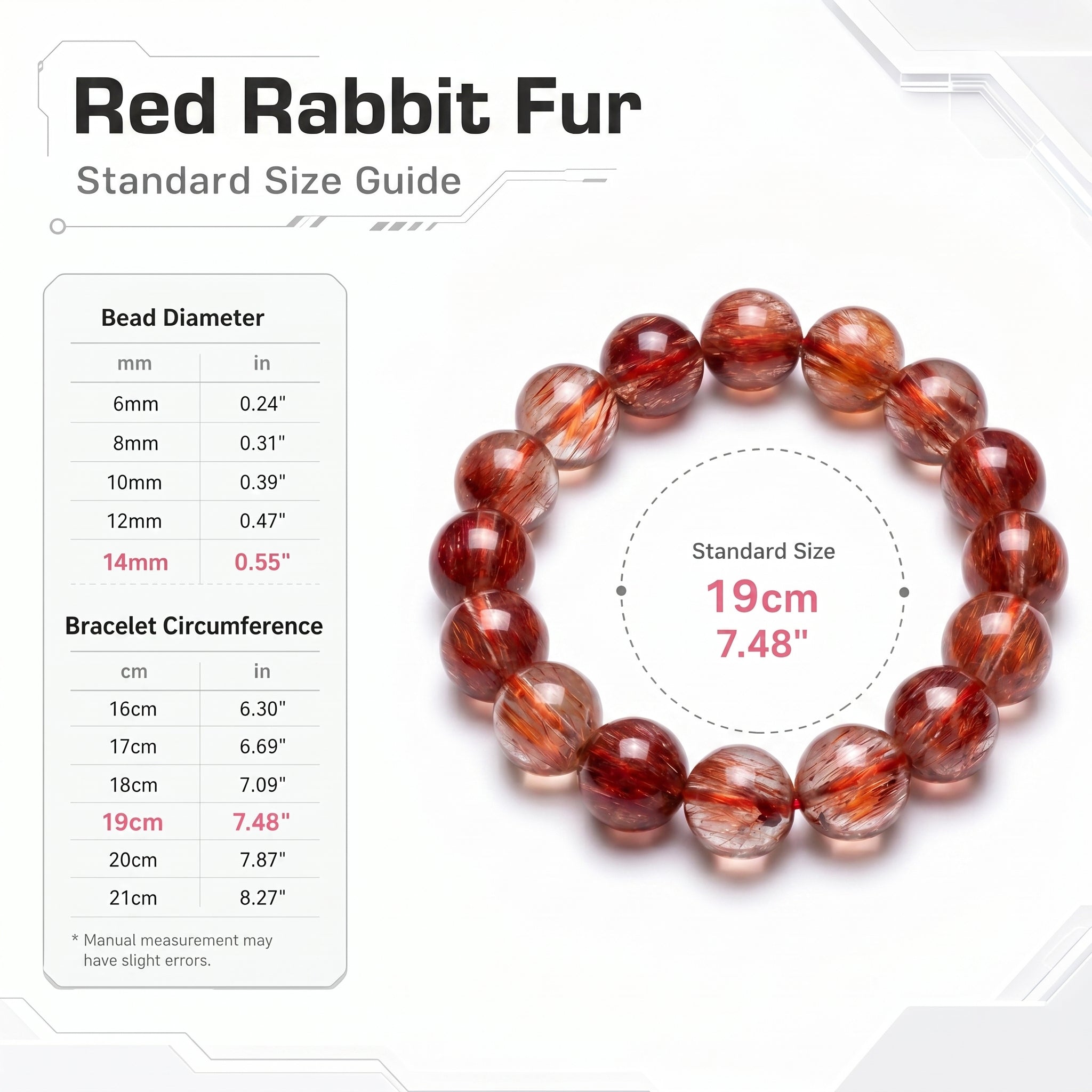 Premium Red Rabbit Hair Quartz Beaded Bracelet | Hand-Polished Natural Gemstone Jewelry for Energy & Radiance