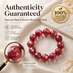Premium Red Lepidolite Beaded Bracelet | Hand-Polished Natural Gemstone Jewelry for Love & Harmony