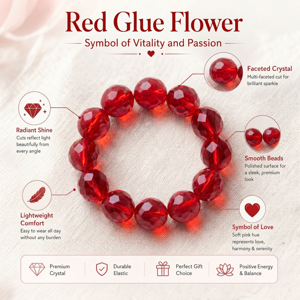 Premium Red Fire Quartz Beaded Bracelet | Hand-Polished Natural Gemstone Jewelry for Abundance & Passion