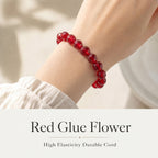 Premium Red Fire Quartz Beaded Bracelet | Hand-Polished Natural Gemstone Jewelry for Abundance & Passion