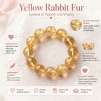 Premium Yellow Rabbit Hair Quartz Bracelet | Hand-Polished Natural Gemstone Jewelry for Joy & Prosperity