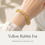 Premium Yellow Rabbit Hair Quartz Bracelet | Hand-Polished Natural Gemstone Jewelry for Joy & Prosperity