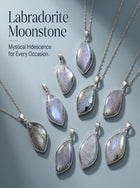 Natural Labradorite & Moonstone Leaf Pendant: The Stone of Transformation — Kailash Vein