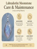 Mystical Labradorite and Moonstone Necklace | The "Stone of Transformation" | Nature-Inspired Leaf Jewelry