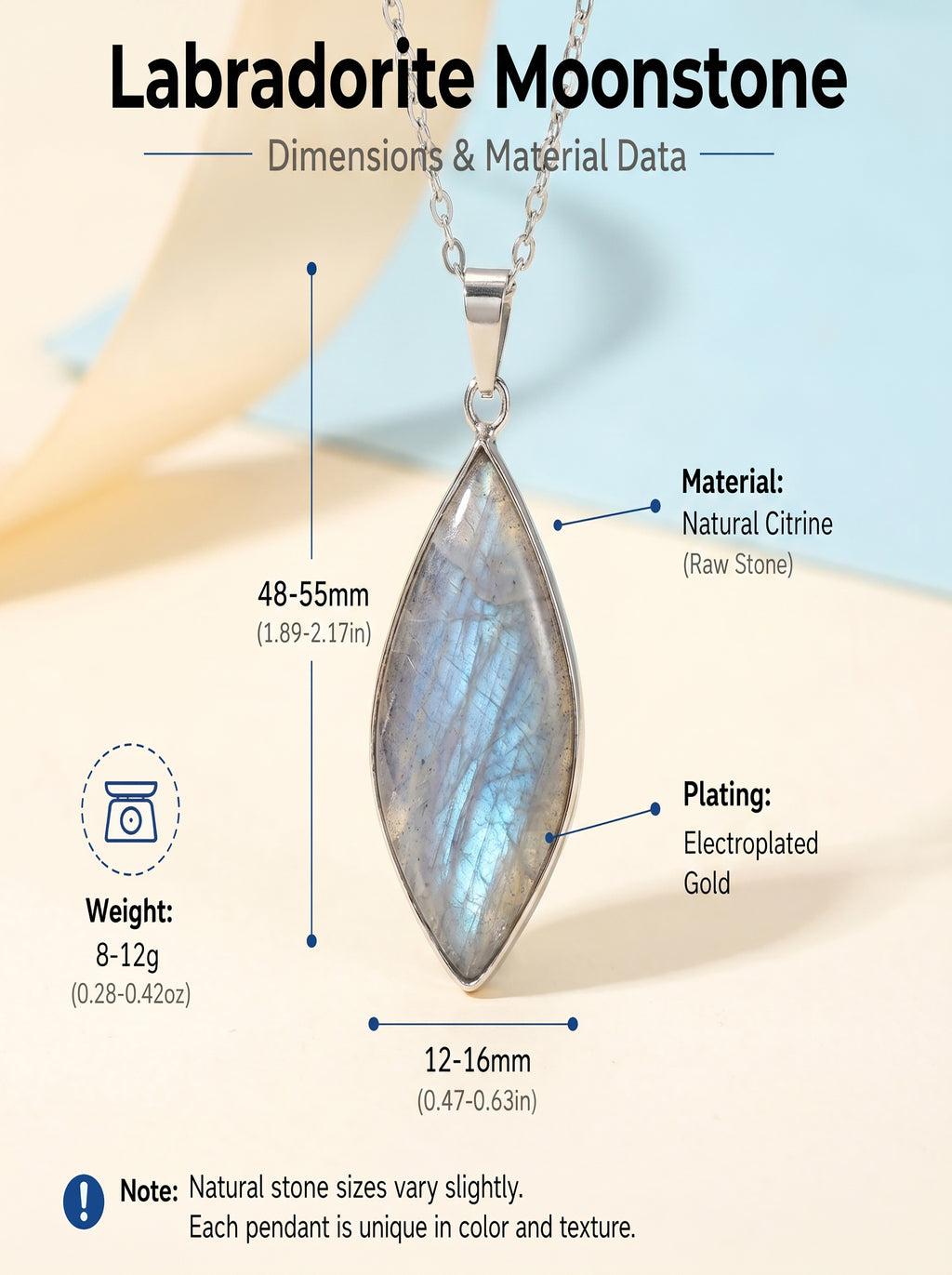 Mystical Labradorite and Moonstone Necklace | The "Stone of Transformation" | Nature-Inspired Leaf Jewelry
