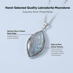 Mystical Labradorite and Moonstone Necklace | The "Stone of Transformation" | Nature-Inspired Leaf Jewelry