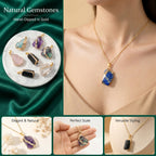 Authentic Raw Crystal Necklace | The "Energy Balance" Collection | Handcrafted Gold-Edged Mineral Pendant