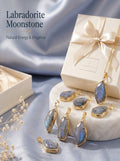 Mystical Labradorite and Moonstone Necklace | The "Stone of Transformation" | Nature-Inspired Leaf Jewelry