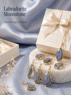 Mystical Labradorite and Moonstone Necklace | The "Stone of Transformation" | Nature-Inspired Leaf Jewelry