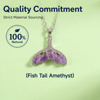 Elegant Mermaid Tail Amethyst Necklace | Luxurious Gemstone Jewelry with Sparkling Diamonds