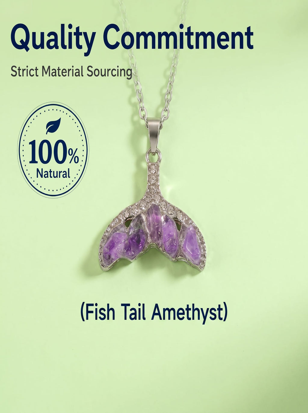 Natural Amethyst Mermaid Tail Diamond Pendant: The Abyssal Siren — Gangdishé Peak