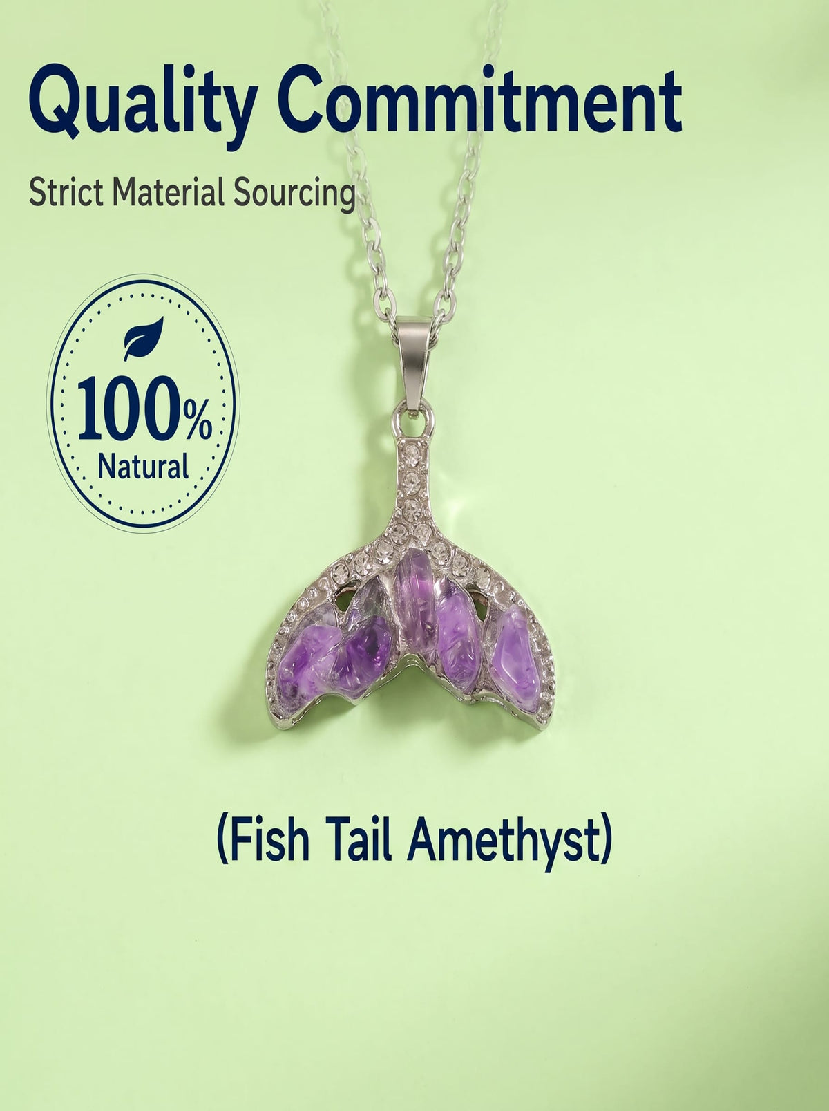 Natural Amethyst Mermaid Tail Diamond Pendant: The Abyssal Siren — Gangdishé Peak