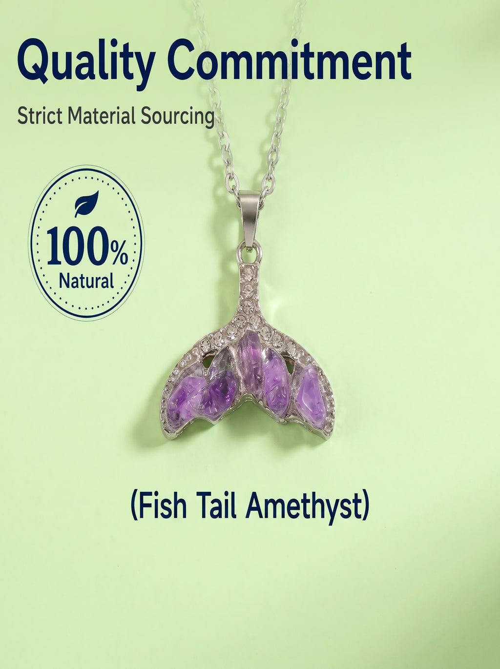The Abyssal Siren | Luxurious Mermaid Tail Amethyst Necklace