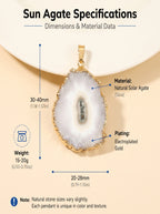Authentic Electroplated Agate Pendant | The "Stone of Balance" | Unique Artisan Jewelry for Chic Living
