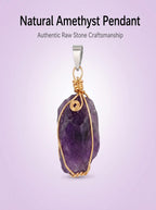 Natural Raw Amethyst Wire-Wrapped Pendant: The Stone of Tranquility — Gangdishé Peak