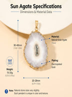 Natural Electroplated Agate Slice Pendant: The Stone of Balance — Alpine Zone