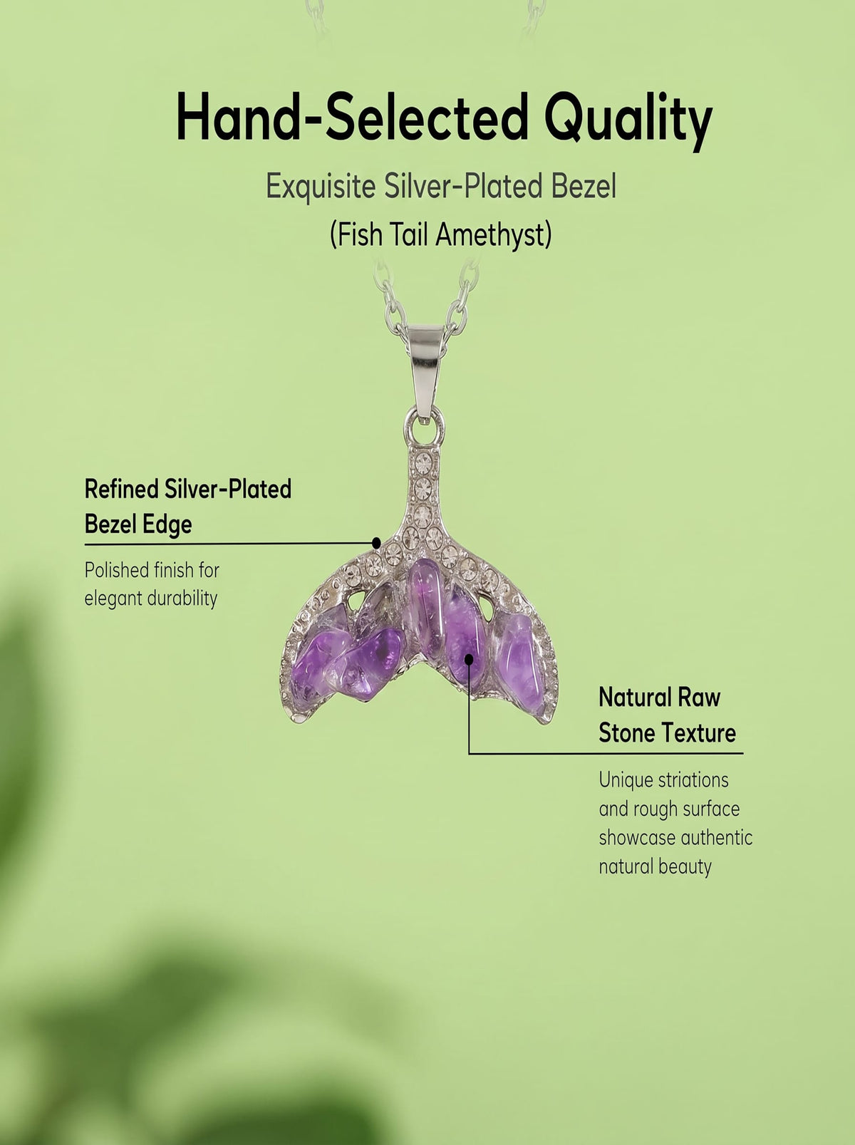 Natural Amethyst Mermaid Tail Diamond Pendant: The Abyssal Siren — Gangdishé Peak