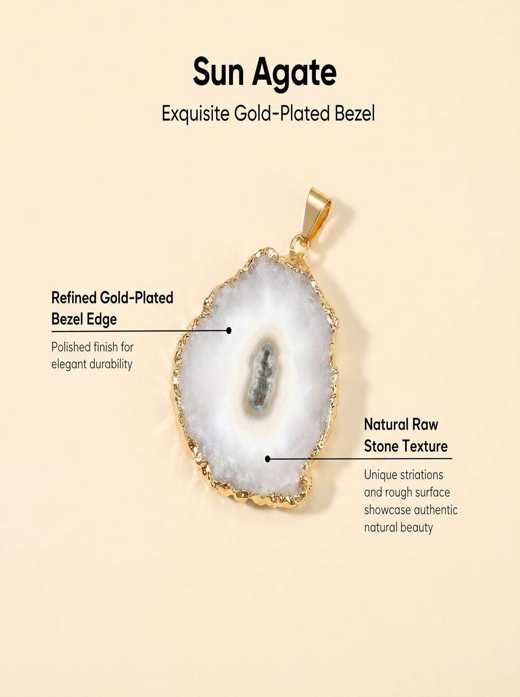 Authentic Electroplated Agate Pendant | The "Stone of Balance" | Unique Artisan Jewelry for Chic Living