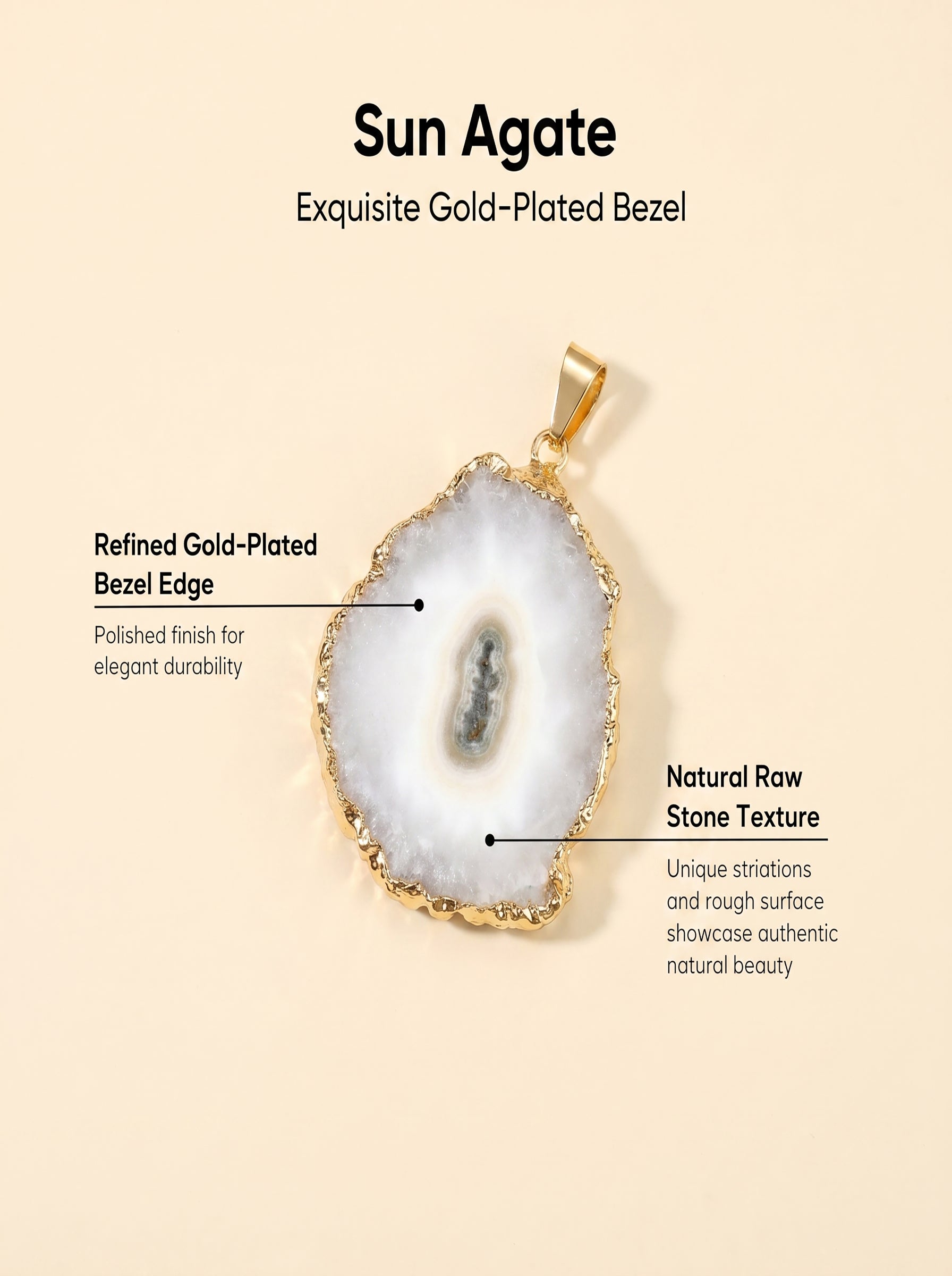 Authentic Electroplated Agate Pendant | The "Stone of Balance" | Unique Artisan Jewelry for Chic Living