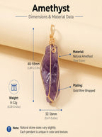 Natural Raw Amethyst Wire-Wrapped Pendant: The Stone of Tranquility — Gangdishé Peak