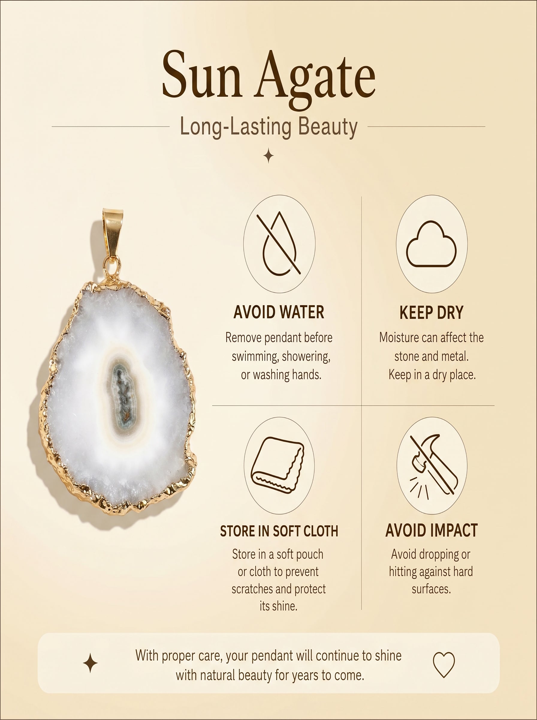 Authentic Electroplated Agate Pendant | The "Stone of Balance" | Unique Artisan Jewelry for Chic Living