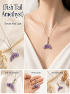 The Abyssal Siren | Luxurious Mermaid Tail Amethyst Necklace