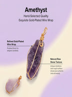 Natural Raw Amethyst Wire-Wrapped Pendant: The Stone of Tranquility — Gangdishé Peak