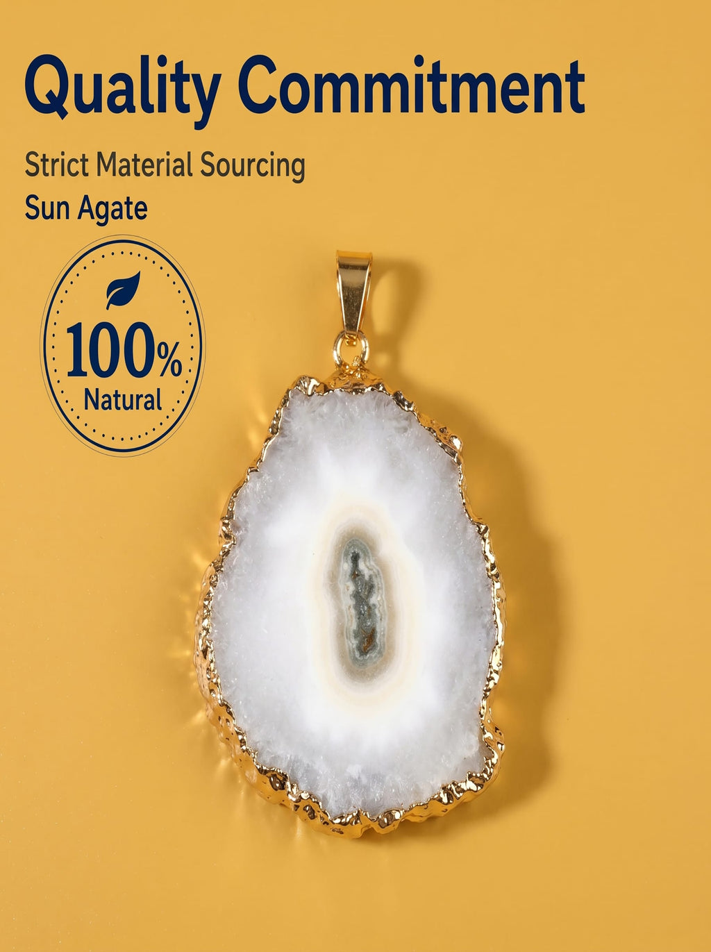 Natural Electroplated Agate Slice Pendant: The Stone of Balance — Alpine Zone