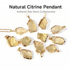 Authentic Citrine Crystal Necklace | The "Merchant's Stone" | Unique Artisan Gold-Dipped Jewelry