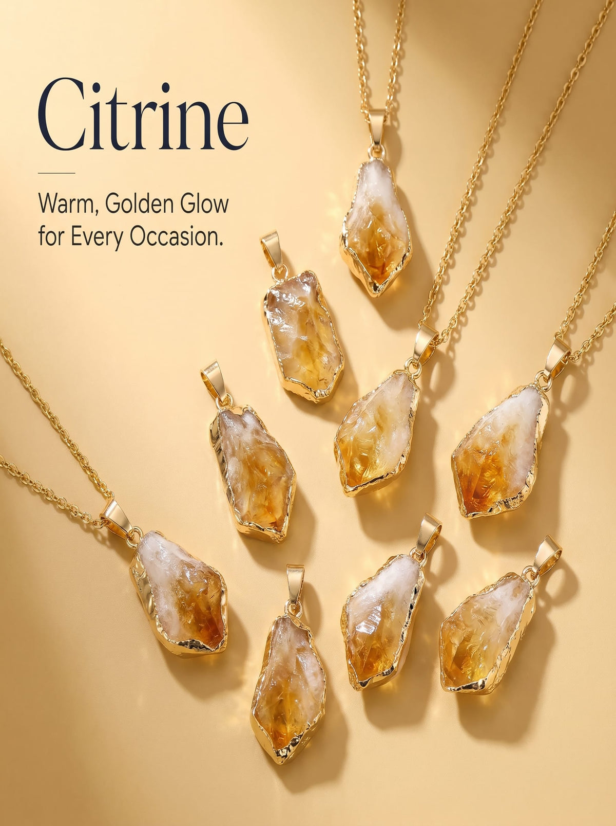 Natural Raw Citrine Gold-Dipped Pendant: The Merchant's Stone — Kailash Vein