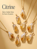 Authentic Citrine Crystal Necklace | The "Merchant's Stone" | Unique Artisan Gold-Dipped Jewelry