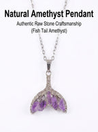 Natural Amethyst Mermaid Tail Diamond Pendant: The Abyssal Siren — Gangdishé Peak
