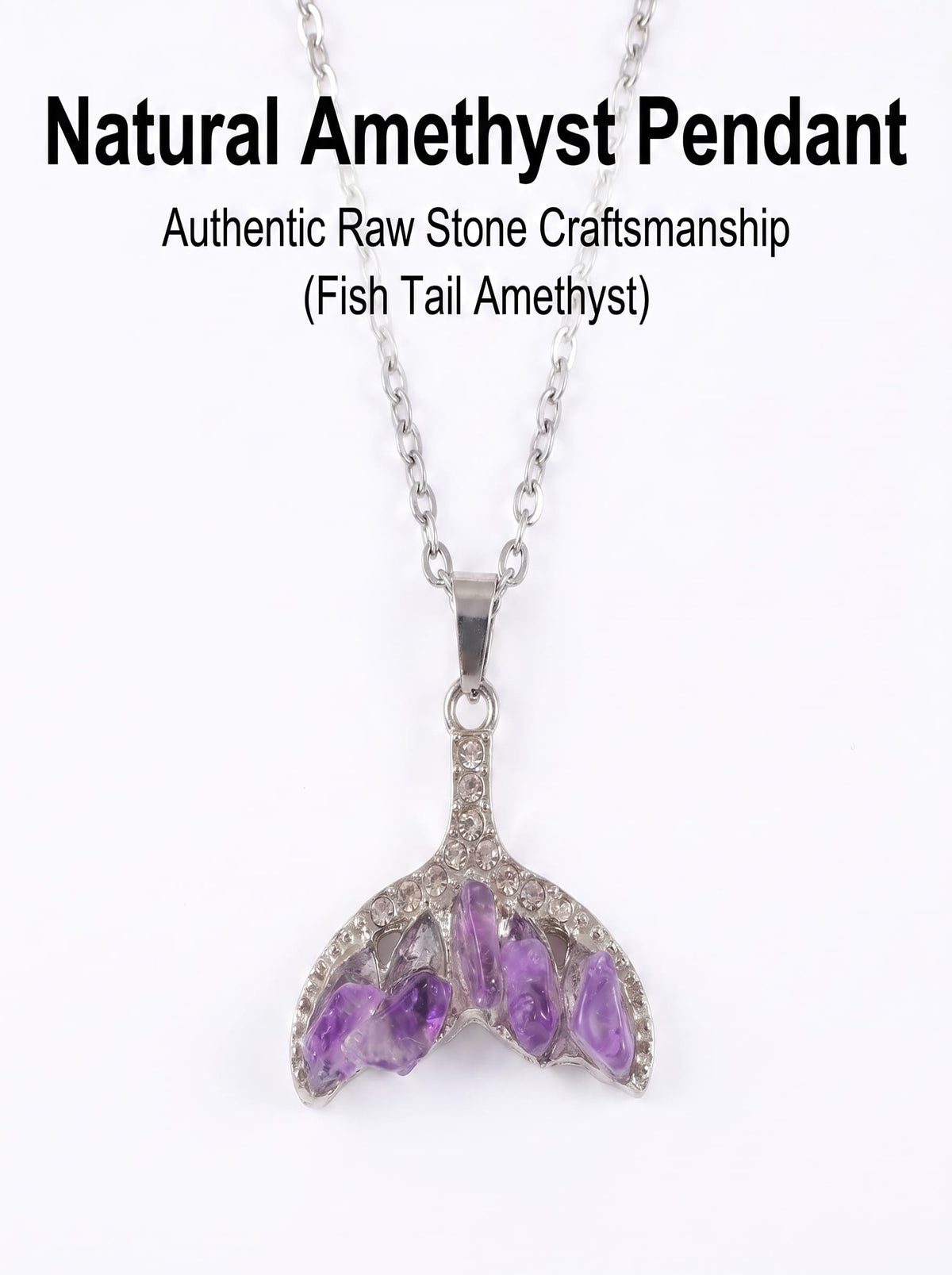 Natural Amethyst Mermaid Tail Diamond Pendant: The Abyssal Siren — Gangdishé Peak