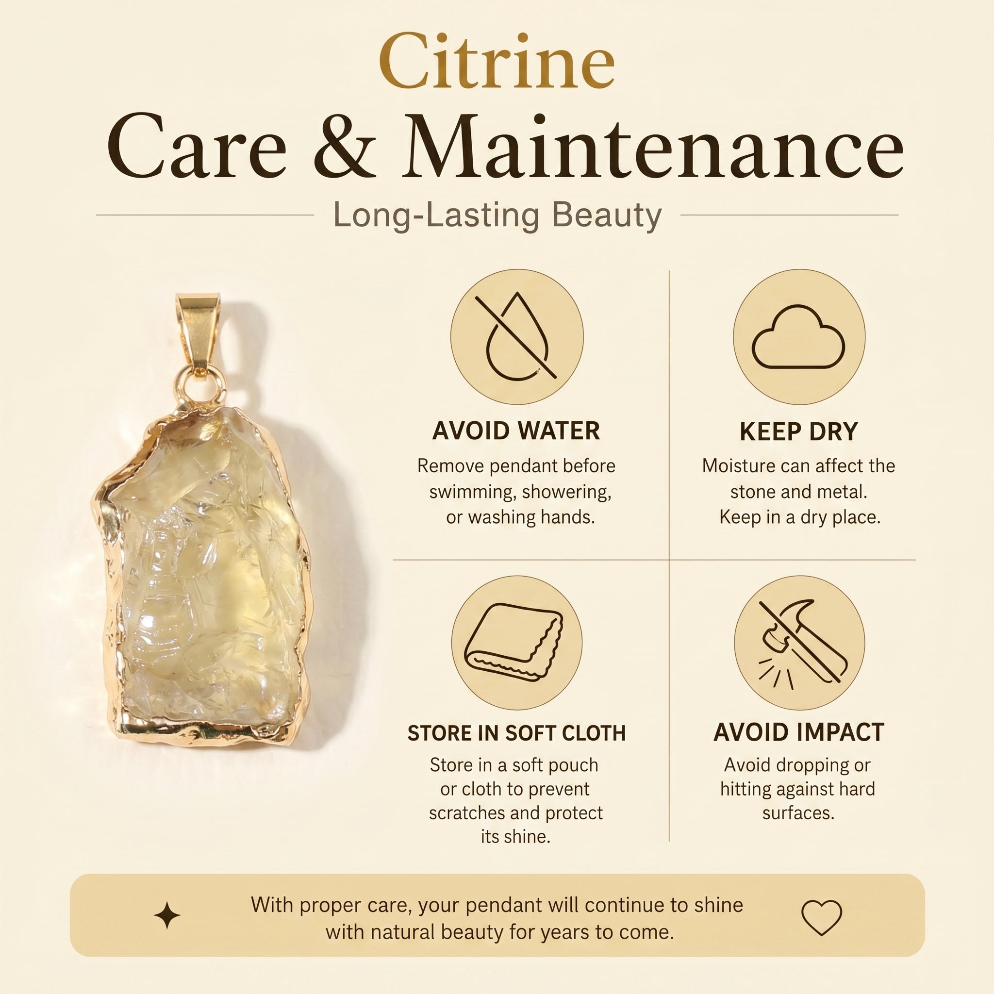 Authentic Citrine Crystal Necklace | The "Merchant's Stone" | Unique Artisan Gold-Dipped Jewelry