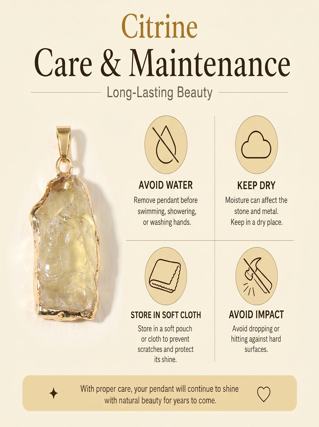 Authentic Citrine Crystal Necklace | The "Merchant's Stone" | Unique Artisan Gold-Dipped Jewelry