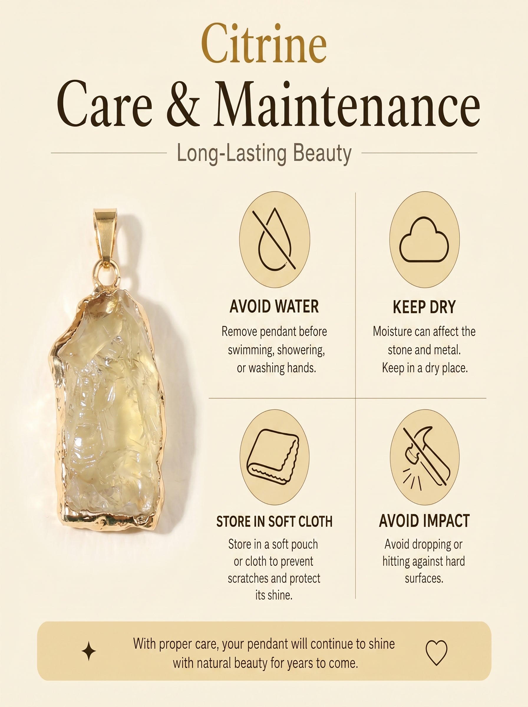 Authentic Citrine Crystal Necklace | The "Merchant's Stone" | Unique Artisan Gold-Dipped Jewelry