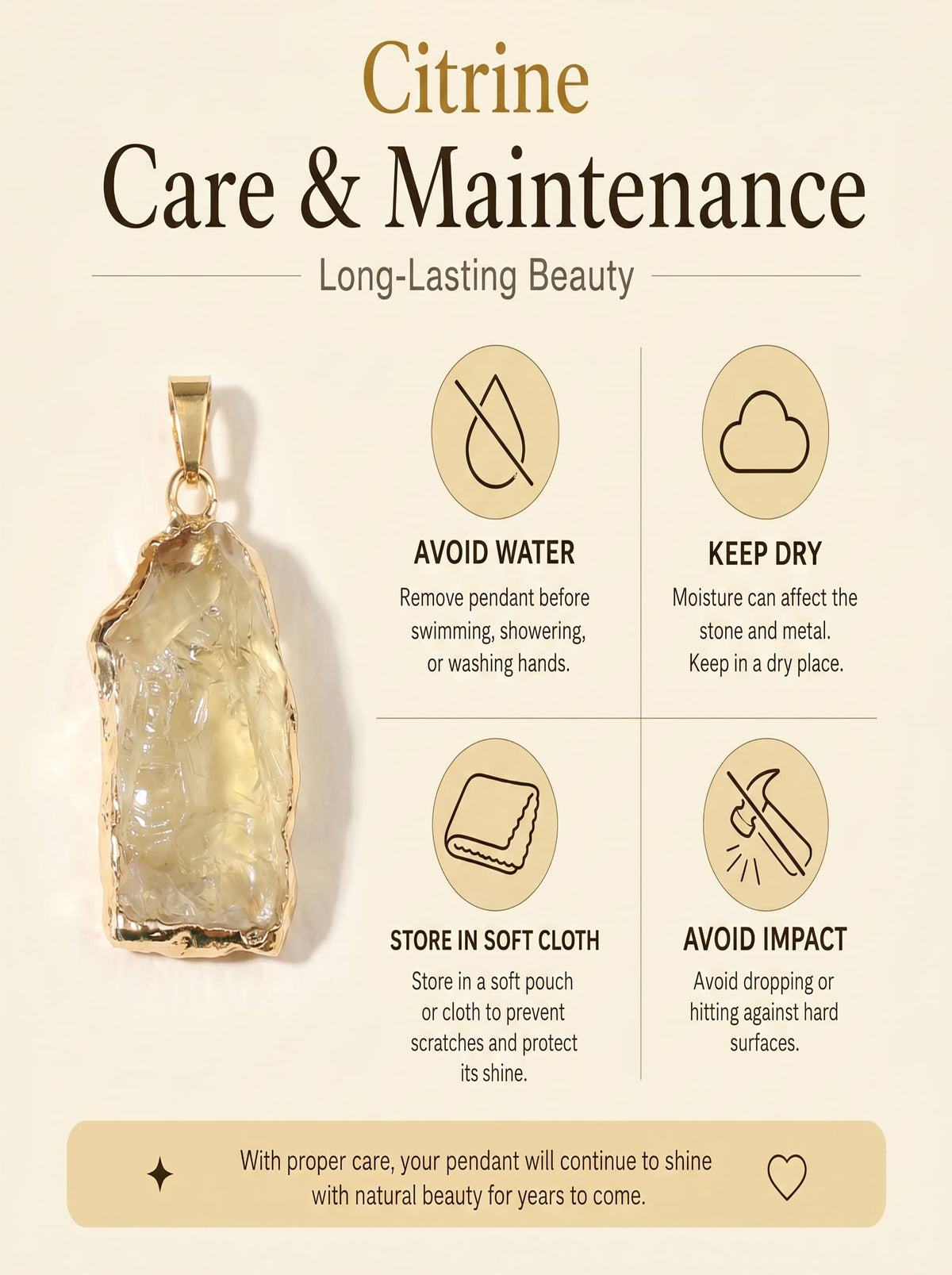 Natural Raw Citrine Gold-Dipped Pendant: The Merchant's Stone — Kailash Vein