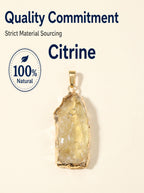 Authentic Citrine Crystal Necklace | The "Merchant's Stone" | Unique Artisan Gold-Dipped Jewelry
