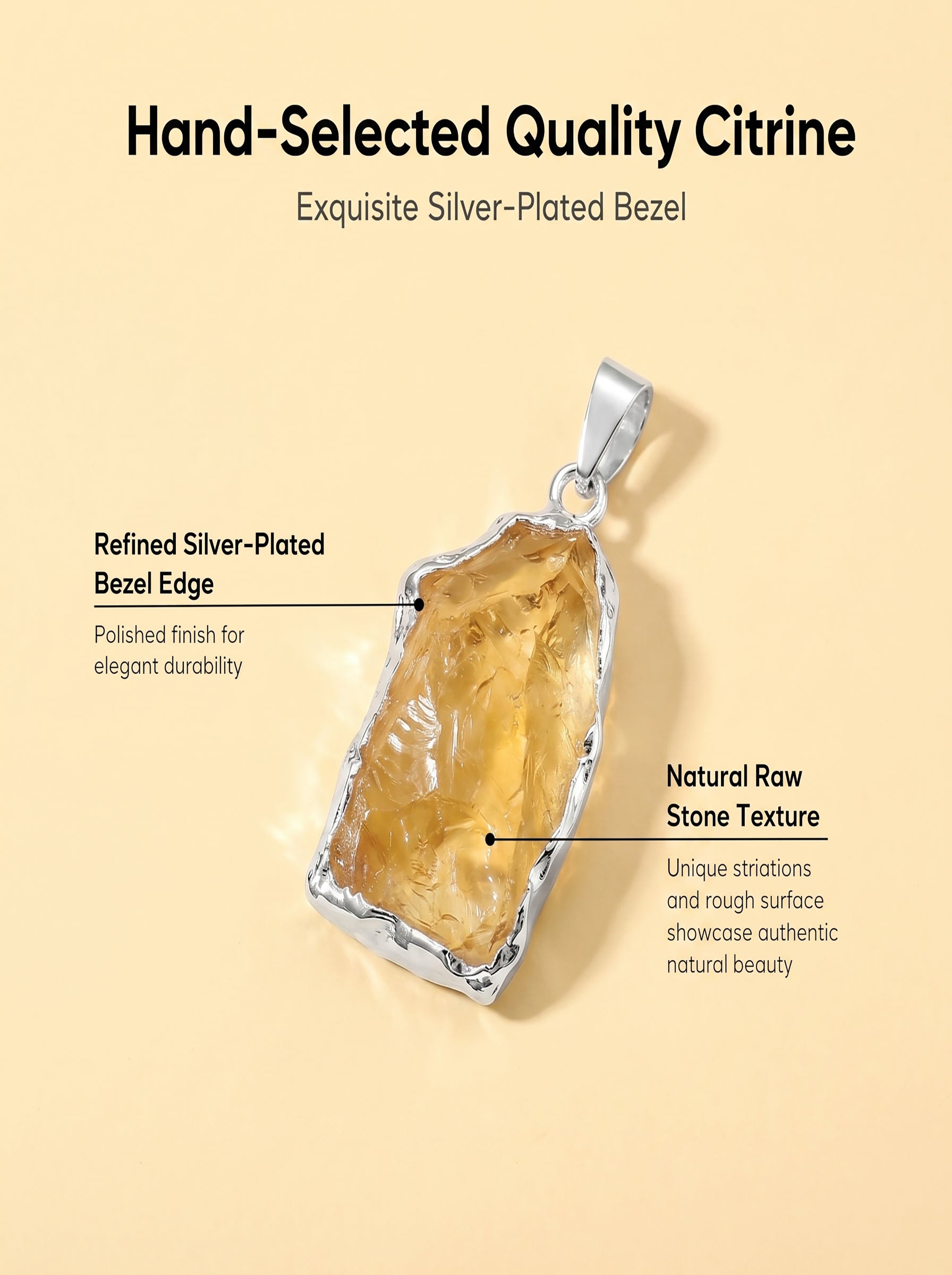 Authentic Citrine Crystal Necklace | The "Merchant's Stone" | Unique Artisan Gold-Dipped Jewelry