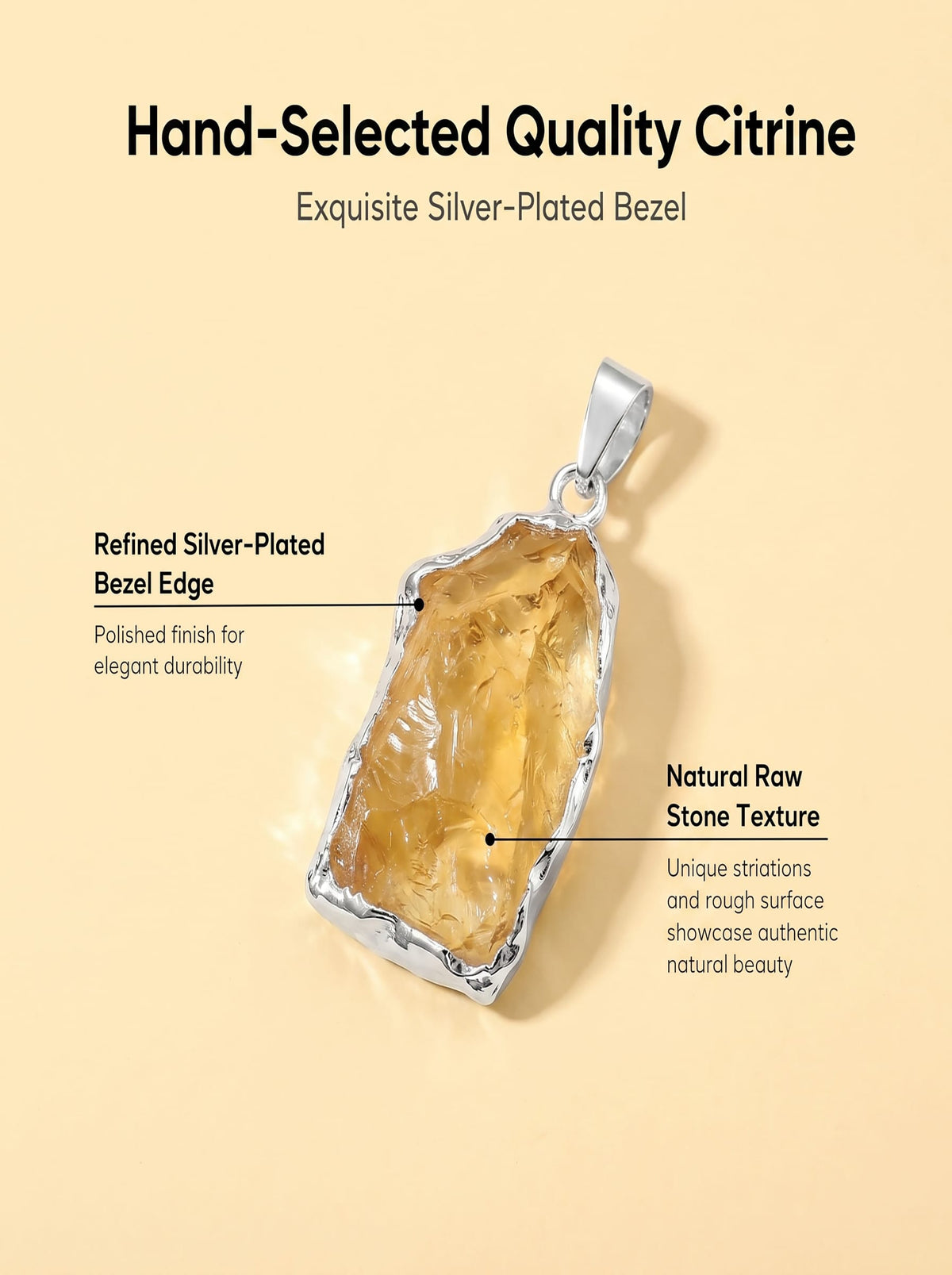 Natural Raw Citrine Gold-Dipped Pendant: The Merchant's Stone — Kailash Vein