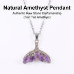 Elegant Mermaid Tail Amethyst Necklace | Luxurious Gemstone Jewelry with Sparkling Diamonds