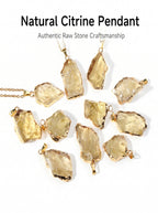 Authentic Citrine Crystal Necklace | The "Merchant's Stone" | Unique Artisan Gold-Dipped Jewelry