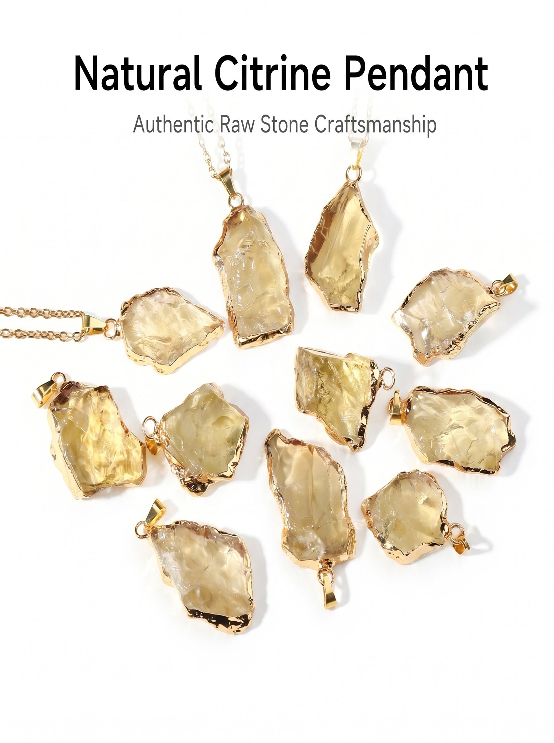 Authentic Citrine Crystal Necklace | The "Merchant's Stone" | Unique Artisan Gold-Dipped Jewelry