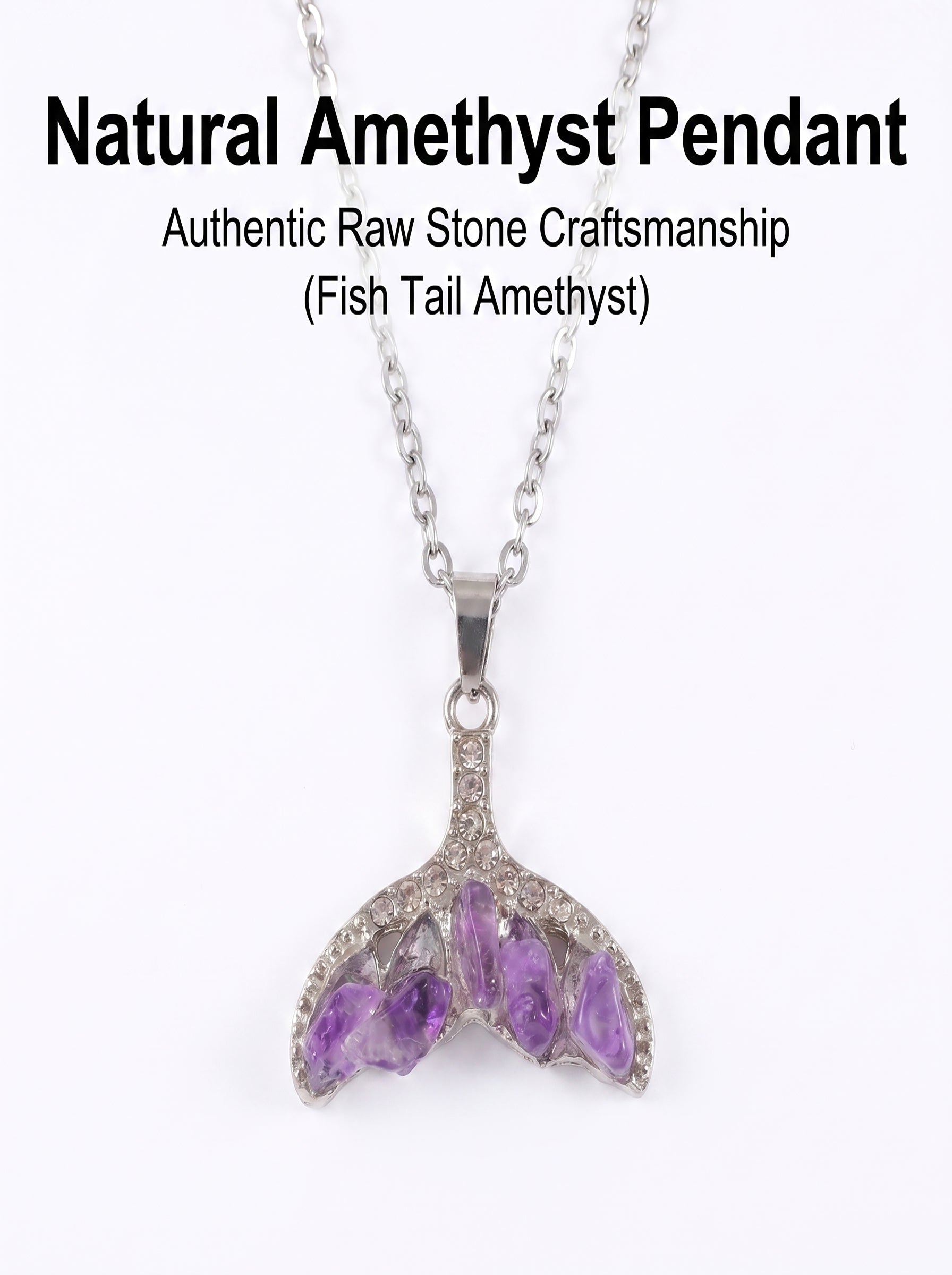 The Abyssal Siren | Luxurious Mermaid Tail Amethyst Necklace