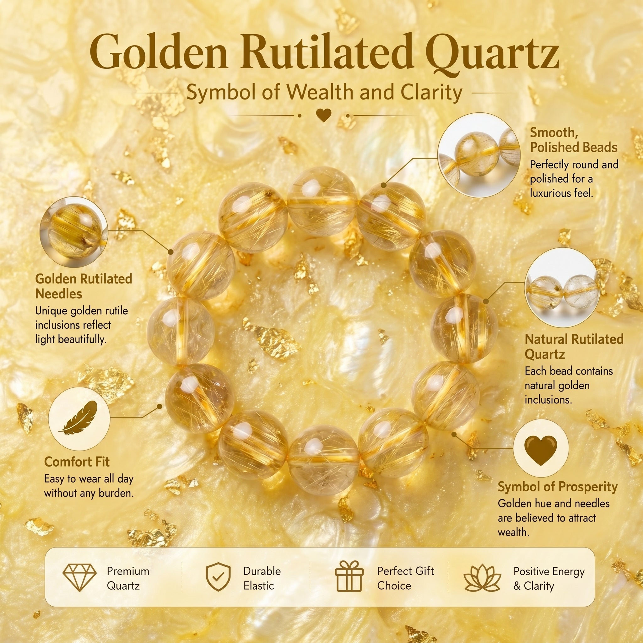 Premium Yellow Lepidolite Beaded Bracelet | Hand-Polished Natural Gemstone Jewelry for Inner Peace