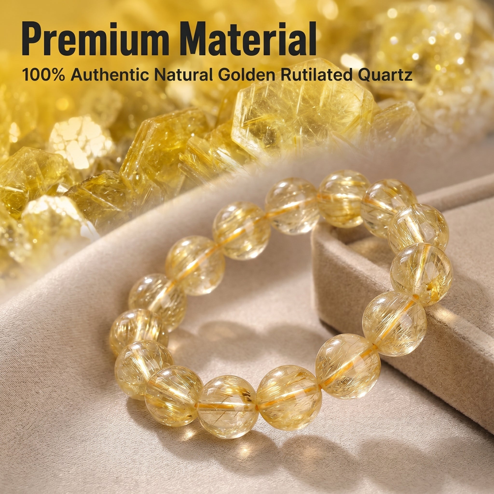 Premium Yellow Lepidolite Beaded Bracelet | Hand-Polished Natural Gemstone Jewelry for Inner Peace