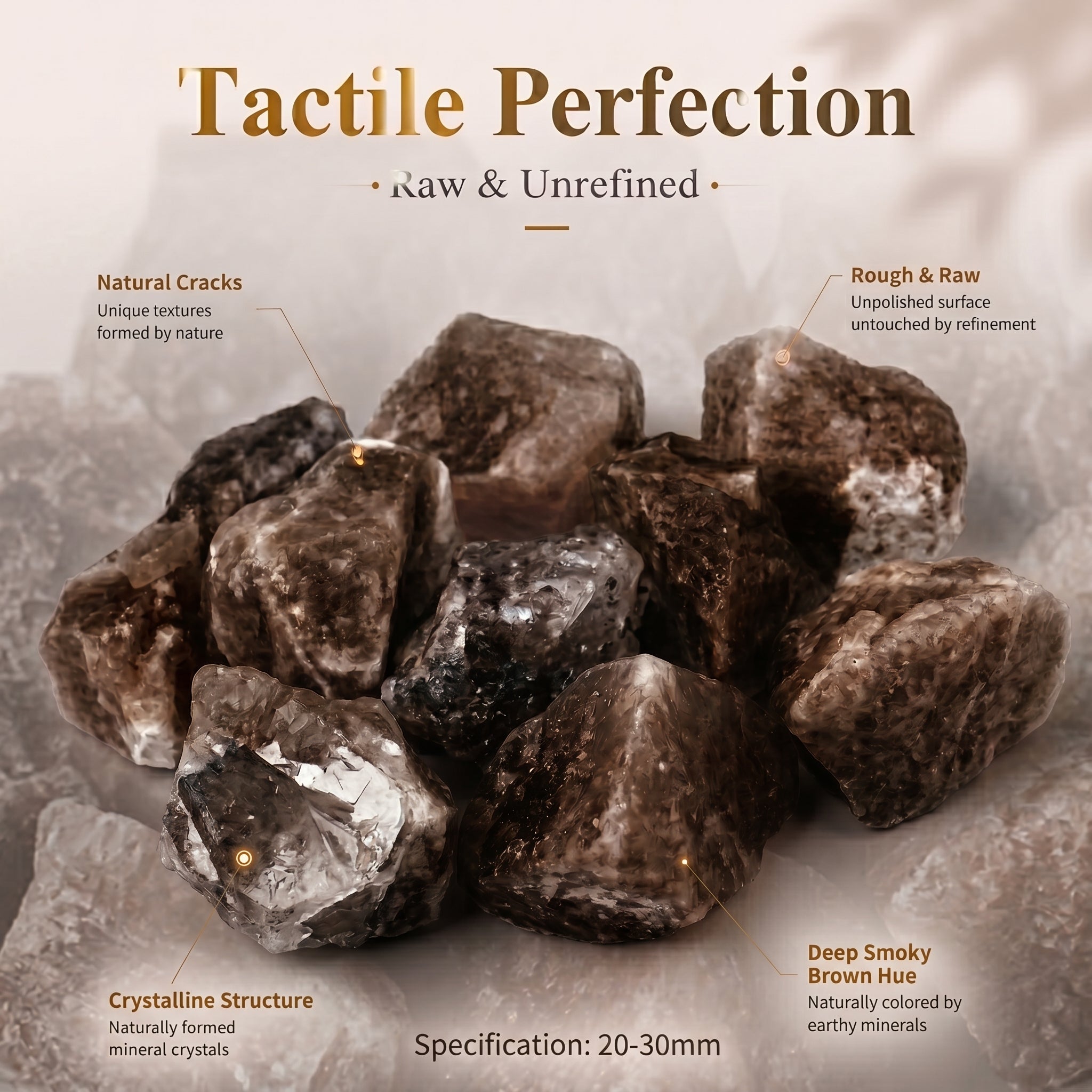 Authentic Smoky Quartz Raw Stone | The "Stone of Stability" | Unique Natural Crystal for Meditation & Decor